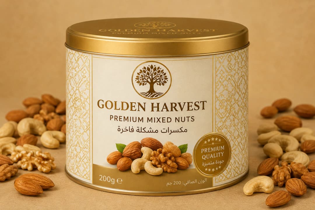 Nuts Rounded Tin Can - High-quality tinplate twist-off closure by S.H.C Egypt